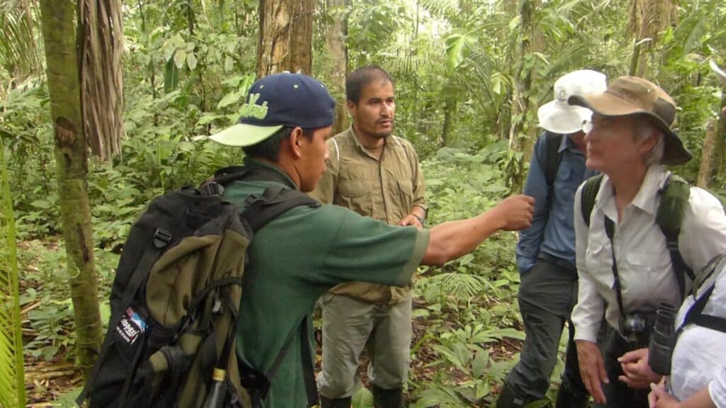 Naturalist guides explain indigenous uses of rainforest plants.  Photo by G. Sranko