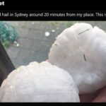 Photo of giant hailstones